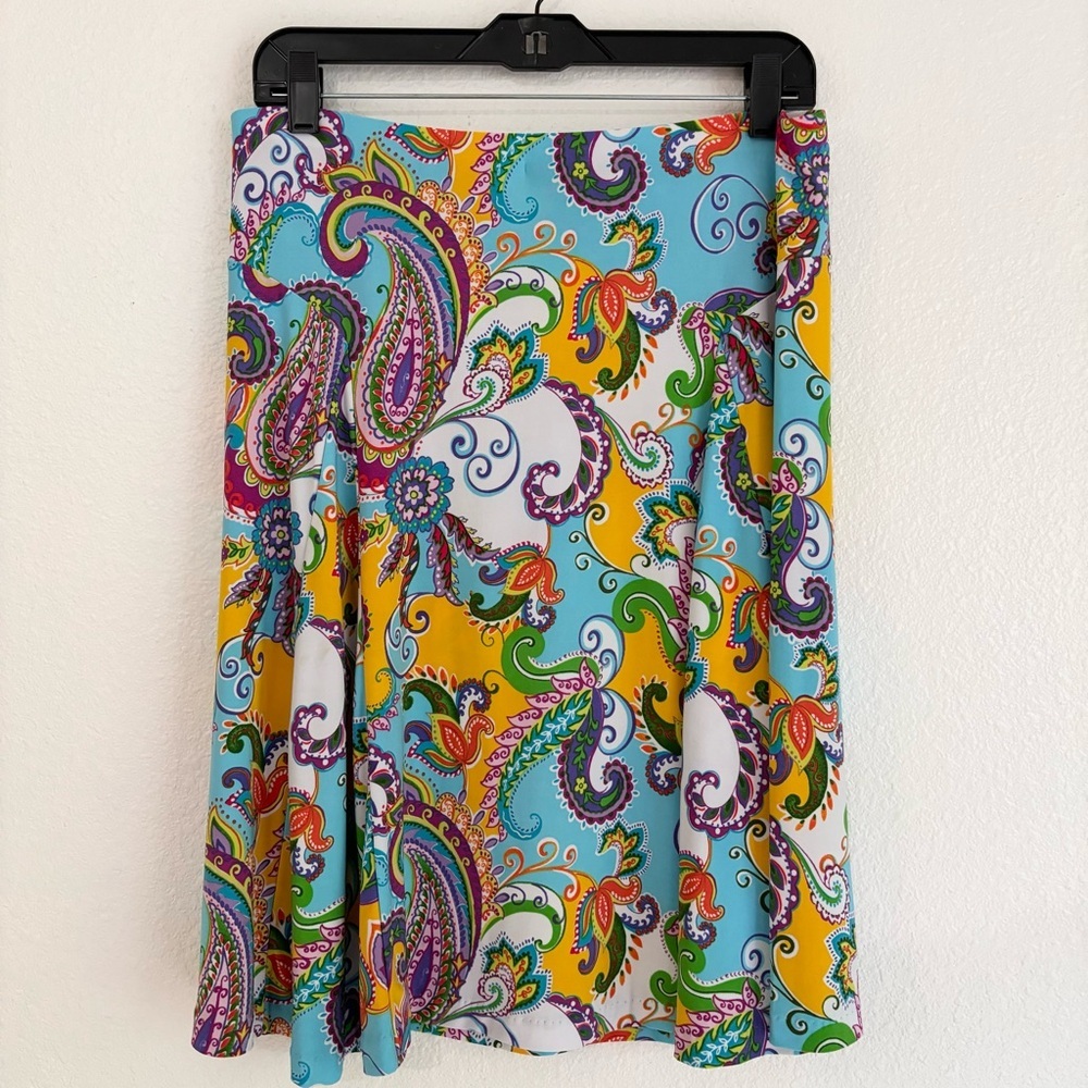Lauren Ralph Lauren | multicolor paisley floral patterned swing skirt